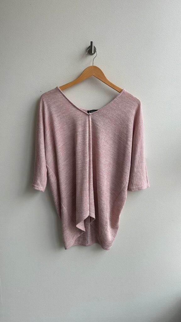 Pre-Owned Artizan Robin Bare Pink Short Sleeve Knit Tunic Sweater- Size S/M