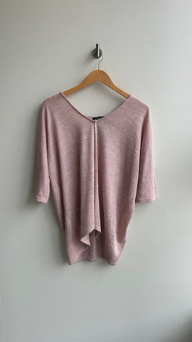 Pre-Owned Artizan Robin Bare Pink Short Sleeve Knit Tunic Sweater- Size S/M