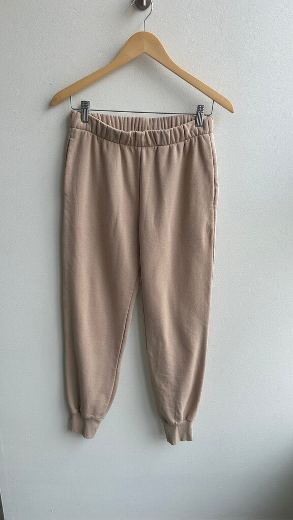 Pre-Owned Divided H&M Beige Pockets Stretch Waist Sweat Pants- Size Small
