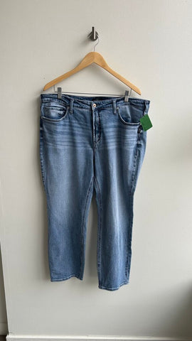 Pre-Owned Silver Jeans Co Light Wash 'Most Wanted' Straight Crop Jeans- Size 18W