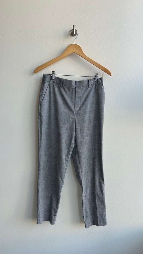 Pre-Owned Uniqlo Black/White Check Herringbone Print Straight Leg Pant - Size Medium