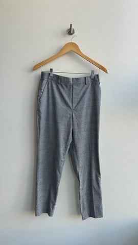 Pre-Owned Uniqlo Black/White Check Herringbone Print Straight Leg Pant - Size Medium