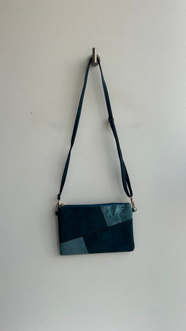 Pre-Owned Dark Teal Shiny Croc Patch Crossbody