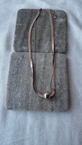 Pre-Owned Fifth Avenue Collection Gold Double Layer Ball Pendant Necklace