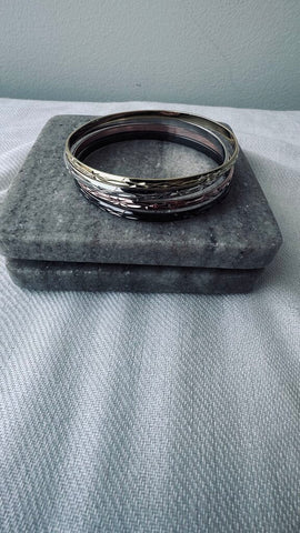 Pre-Owned Four Metal Bangle Set