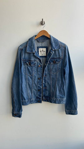 Pre-Owned Hollister Medium Wash Oversized Jean Jacket- Size Medium