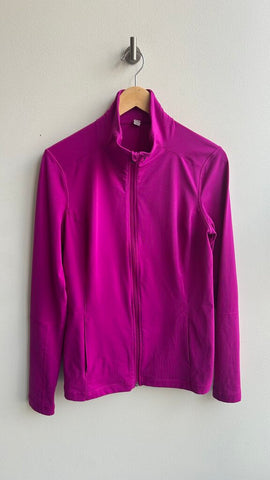 Pre-Owned Under Armour Purple Zup Up Funnel Neck Sweater- Size Large