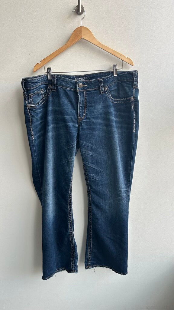 Pre-Owned Silver Medium Wash 'Aiko' Bootcut Jeans - Size 20