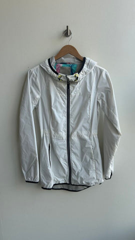 Pre-Owned Bench White Long Drawstring Waist Wind Jacket- Size X-Small