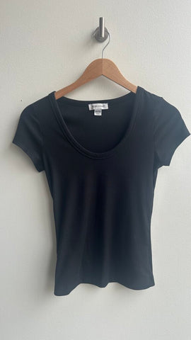 Pre-Owned Rebel Sugar Black Ribbed Short Sleeve Tee- Size Small