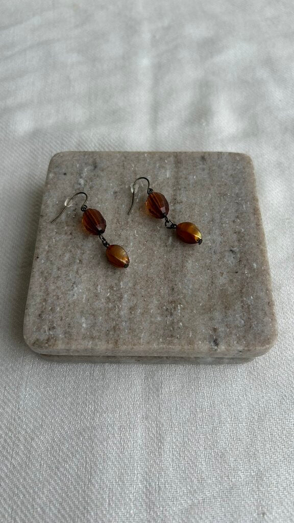 Pre-Owned Gold Bronze Dangle Earrings