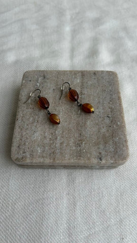 Pre-Owned Gold Bronze Dangle Earrings