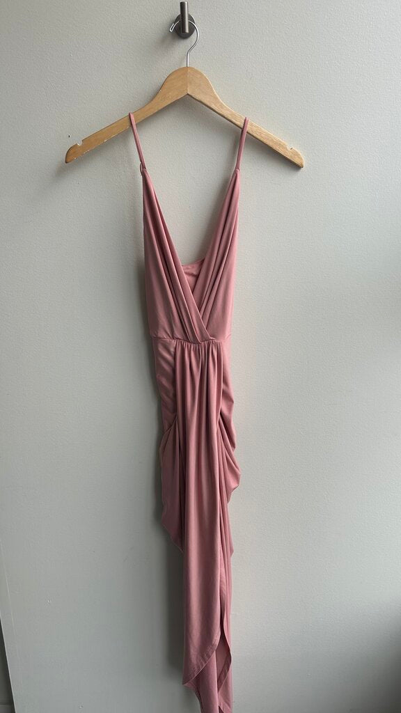 Pre-Owned FSL Pink Gathered Front Adjustable Cross Straps Dress- Size Large
