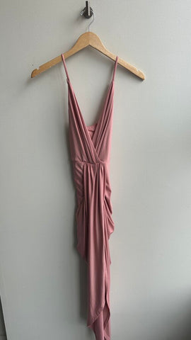 Pre-Owned FSL Pink Gathered Front Adjustable Cross Straps Dress- Size Large
