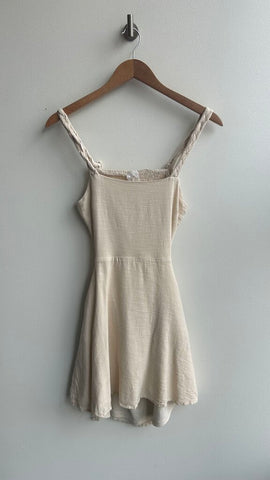 Pre-Owned Sadie & Sage Cream Braided Strap Cut Out Back Dress- Size Small