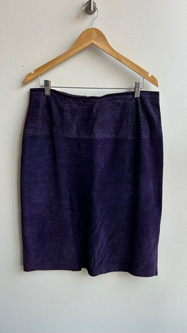 Pre-Owned Danier Purple Pencil Skirt- Size 14