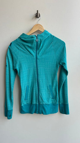Pre-Owned Bench Green Zip Up High Neck Hooded Sweater- Size Small