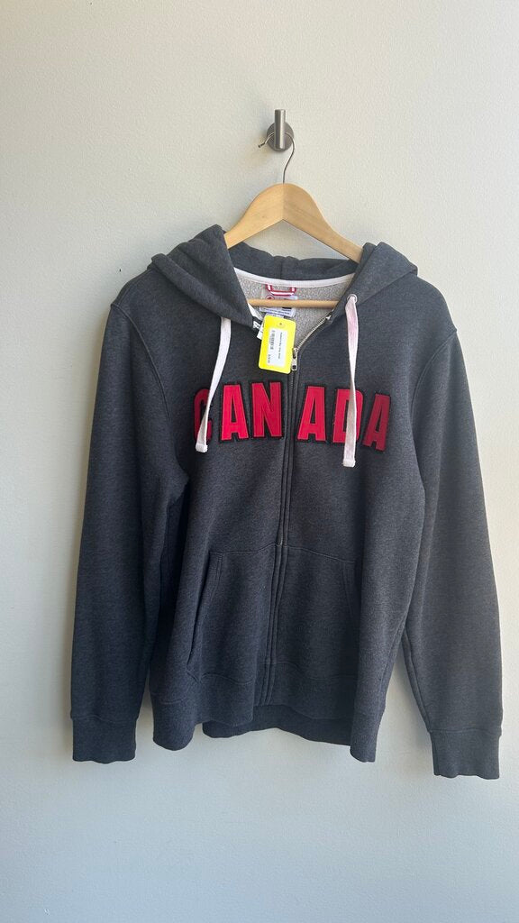 Pre-Owned Hudson's Bay Grey Canada Zip Up Hoodie- Size Small