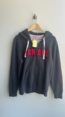 Pre-Owned Hudson's Bay Grey Canada Zip Up Hoodie- Size Small
