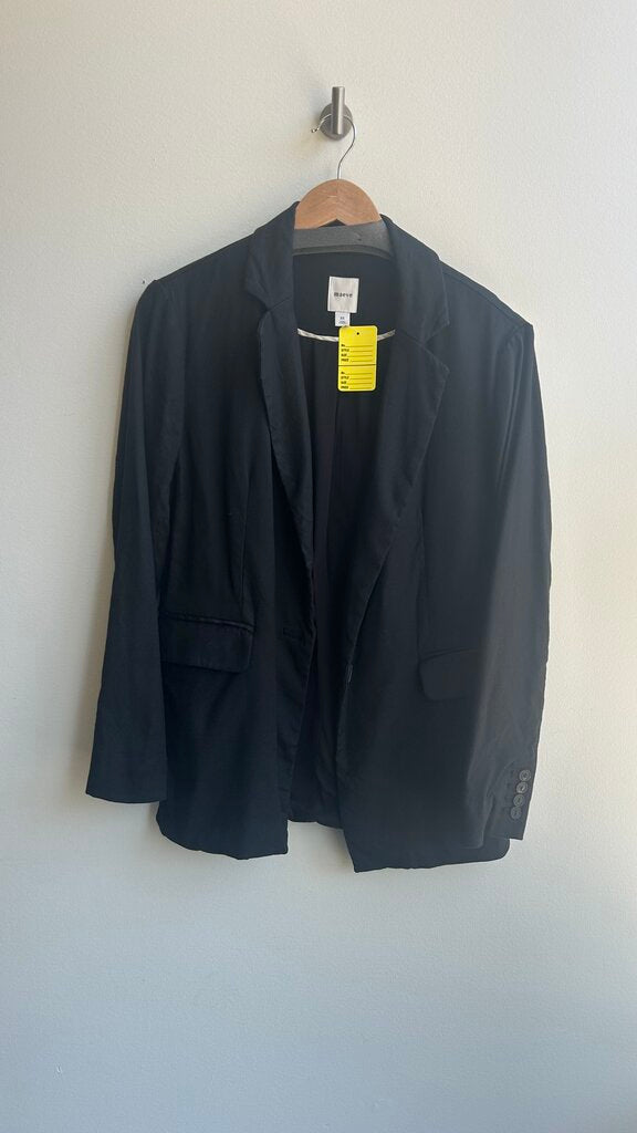 Pre-Owned Maeve Anthropologie Black Single Button Oversized Blazer- Size Small