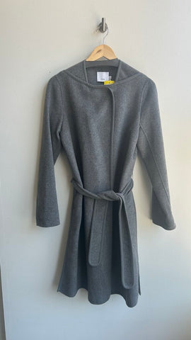 Pre-Owned Vince. Grey Longline Belted Trench Coat- Size Medium