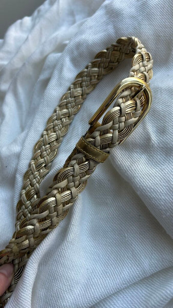 Pre-Owned Gold Braided Gold Hardware Belt- Size Small