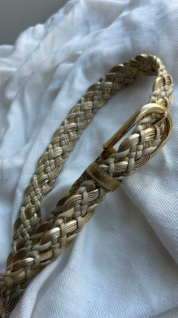 Pre-Owned Gold Braided Gold Hardware Belt- Size Small