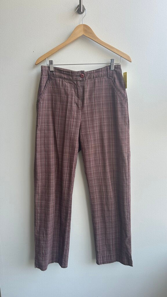 Pre-Owned Woolrich Brown/Pink Plaid Dress Pants- Size 8