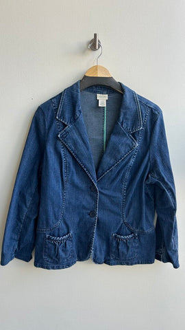 Pre-Owned Cherokee Medium Wash Vintage Blazer Style Denim Jacket- Size X-Large