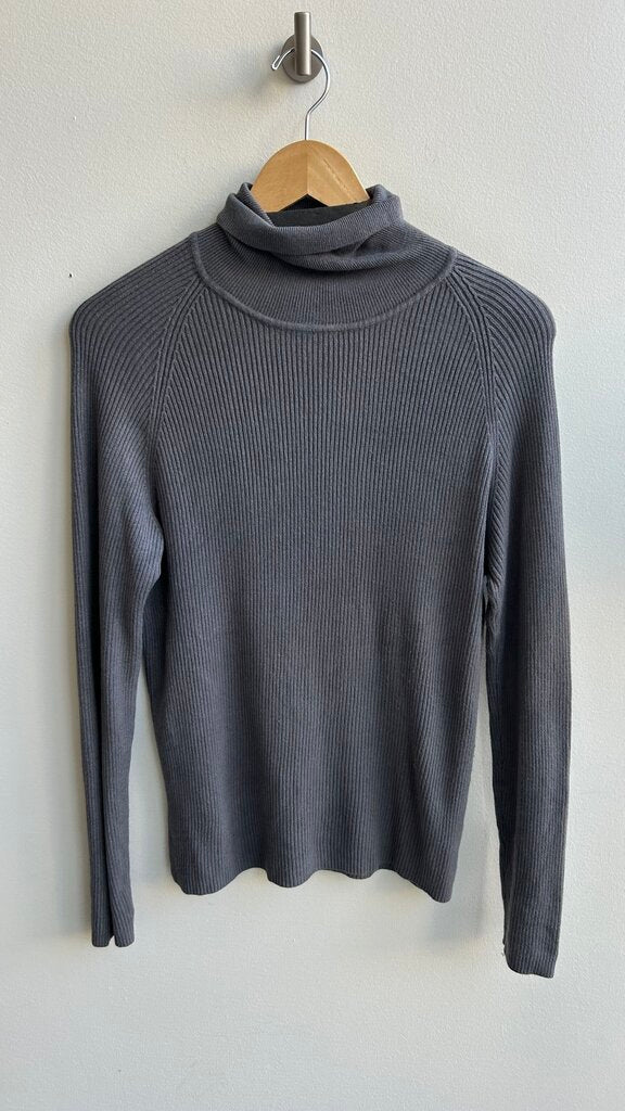 Pre-Owned J. Michaels Grey Ribbed Turtle Neck Sweater- Size Large