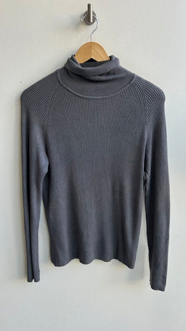 Pre-Owned J. Michaels Grey Ribbed Turtle Neck Sweater- Size Large