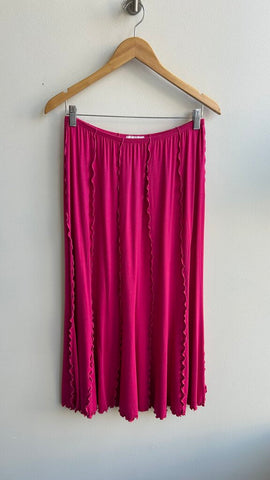 Pre-Owned Linda Lundstrom Pink Flowy Elastic Waist Skirt- Size 10