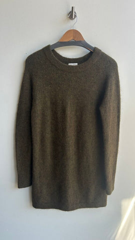 Pre-Owned Wilfred Free Green Knit Alpaca Wool Sweater Tunic- Size Small