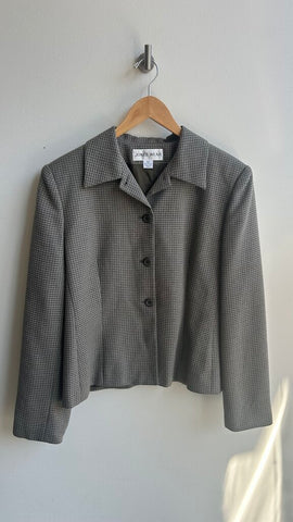 Pre-Owned Jones Wear Grey Tweed Look Vintage Blazer - SIze 12