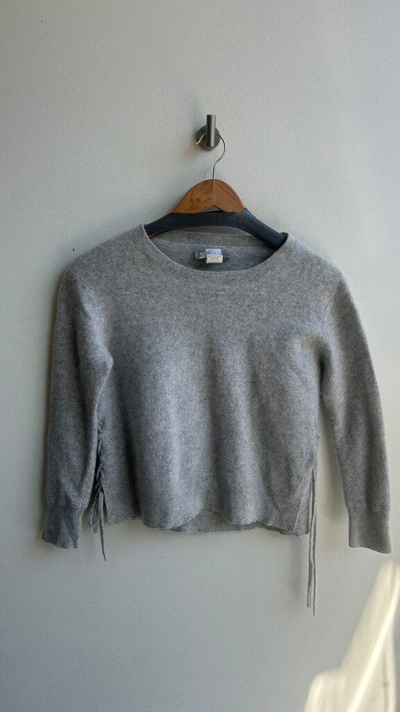 Pre-Owned In Cashmere Light Grey Side Tie Pullover Sweater- Size Medium