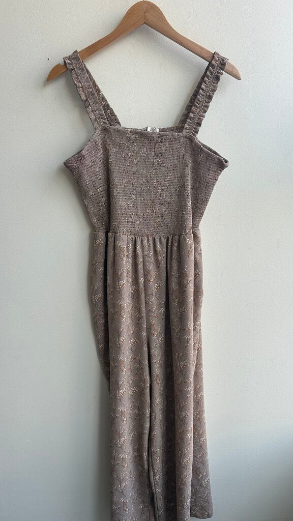 Pre-Owned Pre-Owned Dex Tan Distsy Floral Sleeveless Wide Leg Jumpsuit- Size 1X
