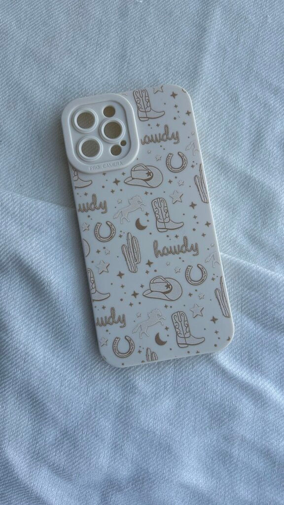 Pre-Owned Cream 'Howdy' Western Theme Iphone 12 Pro Max Phone Case