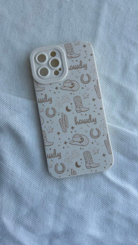 Pre-Owned Cream 'Howdy' Western Theme Iphone 12 Pro Max Phone Case