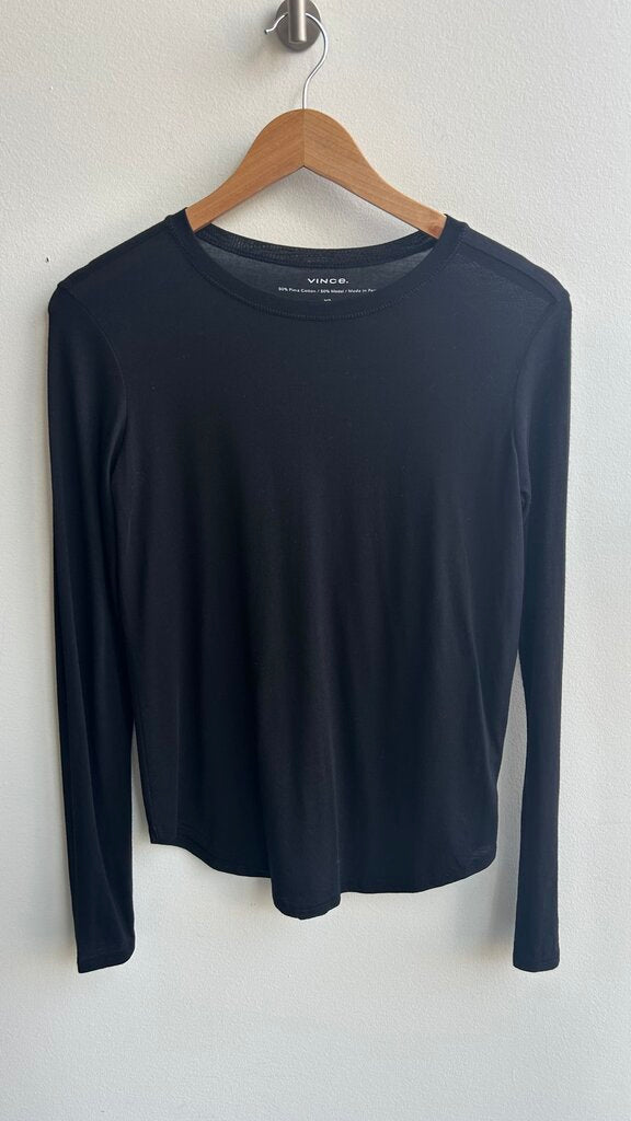 Pre-Owned Vince. Black Long Sleeve Tee- Size X-Small
