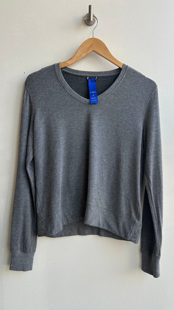 Pre-Owned Kit & Ace Grey V-Neck Long Sleeve Sweater- Size 4
