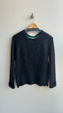 Pre-Owned Noisy May Red with Black Knit Cuffed Long Sleeve Sweater- Size X-Small