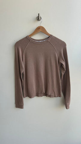 Pre-Owned Volcom Beige Long Sleeve Crew Neck Sweater- Size X-Small