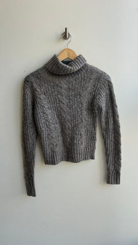 Pre-Owned Between Me & You Grey Cable Knit Turtle Neck Sweater- Size X-Small