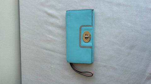 Pre-Owned Kate Light Blue and Nude Pink Wallet