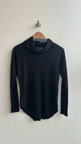 Pre-Owned Dex Black Waffe Cowl Neck Long Sleeve Top- Size X-Small