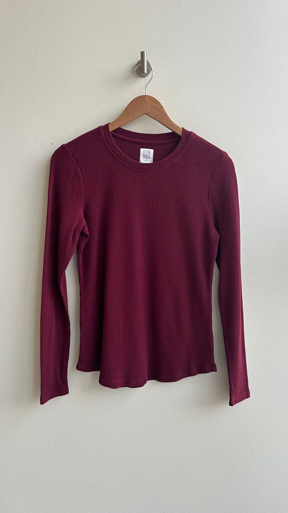 Pre-Owned CORE Life Red Henley Long Sleeve Top- Size Small