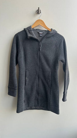 Pre-Owned Outdoor Research Grey Ribbed Zip Front Hooded Jacket - SIze Small