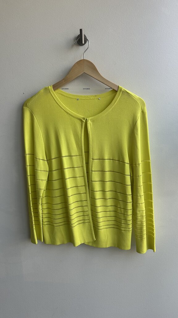 Pre-Owned Nygard Neon Yellow Top Clasp Sheer Lined Cardigan- Size Medium (Estimated)