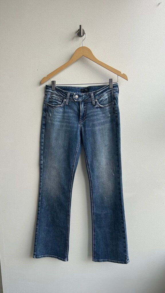 Pre-Owned Silver Light Wash 'Tuesday' Slim Boot Jeans- Size 30