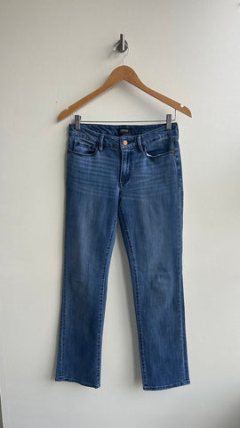 Pre-Owned Buffalo David Bitton Mid-Wash Mid-Rise Straight Stretch Jeans- Size 29